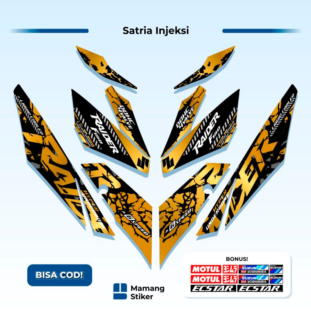 Striping Satria FU Injeksi Variasi (8) F150 R150 Custom Original Raider Aksesoris Api Speed Karbu 20