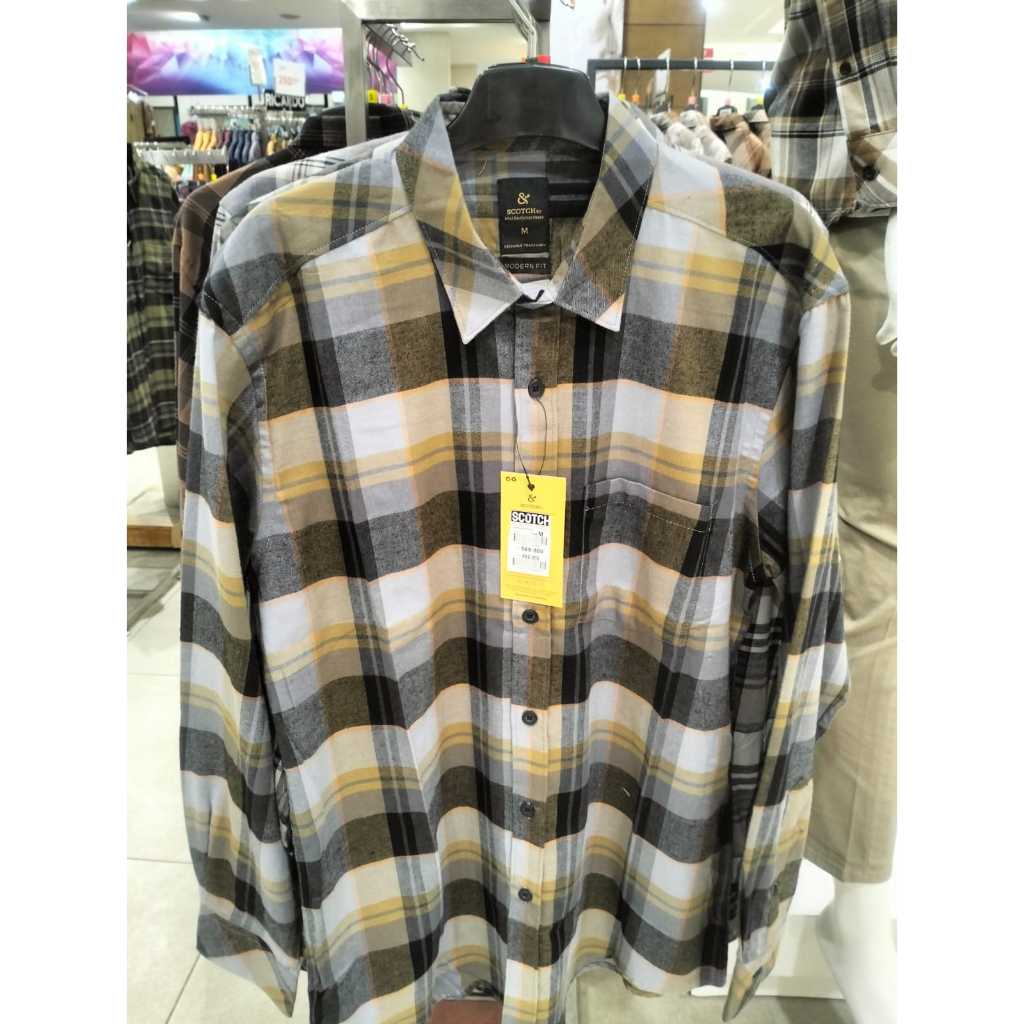 SCOTCH Baju kemeja pria Laki Laki Lengan Panjang Original DG3237232