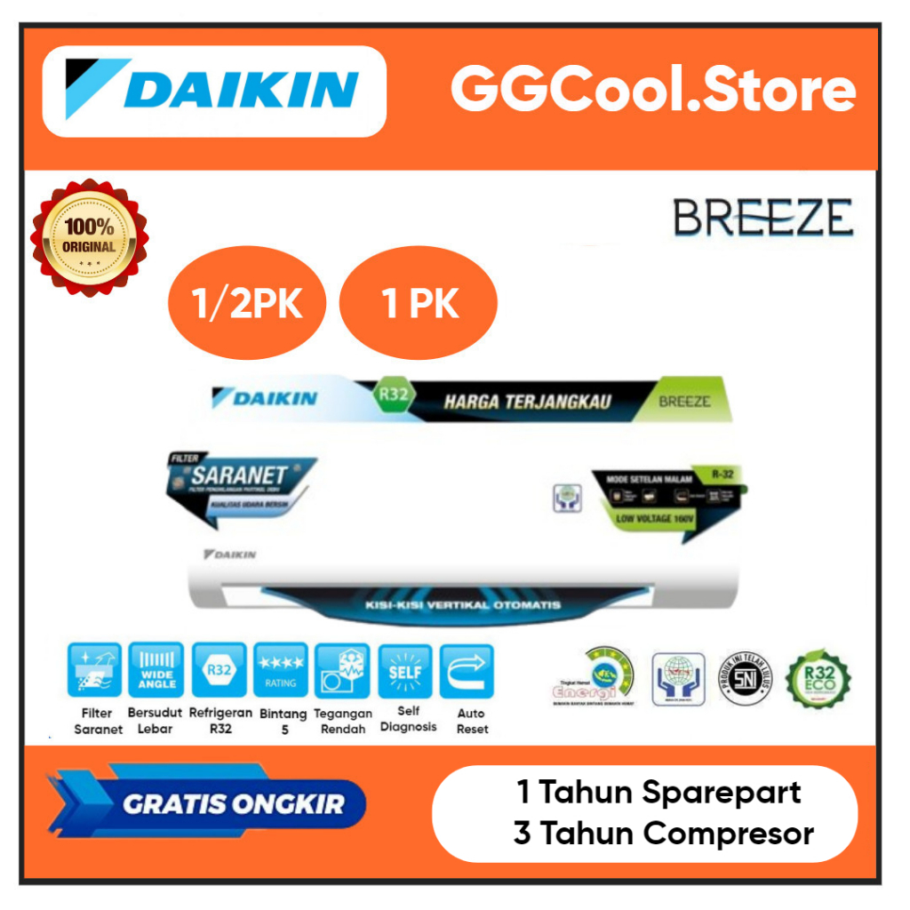 AC Daikin 1/2 - 1 PK Malaysia STP - AV14 1/2 - 1 PK 15AV14 / 25AV14 AC Daikin Malaysia