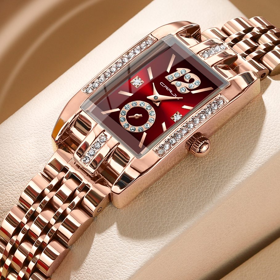CRRJU Jam Tangan Wanita Original Analog Anti Air Kuarsa Women Watches Ladies Fashion Stainless steel