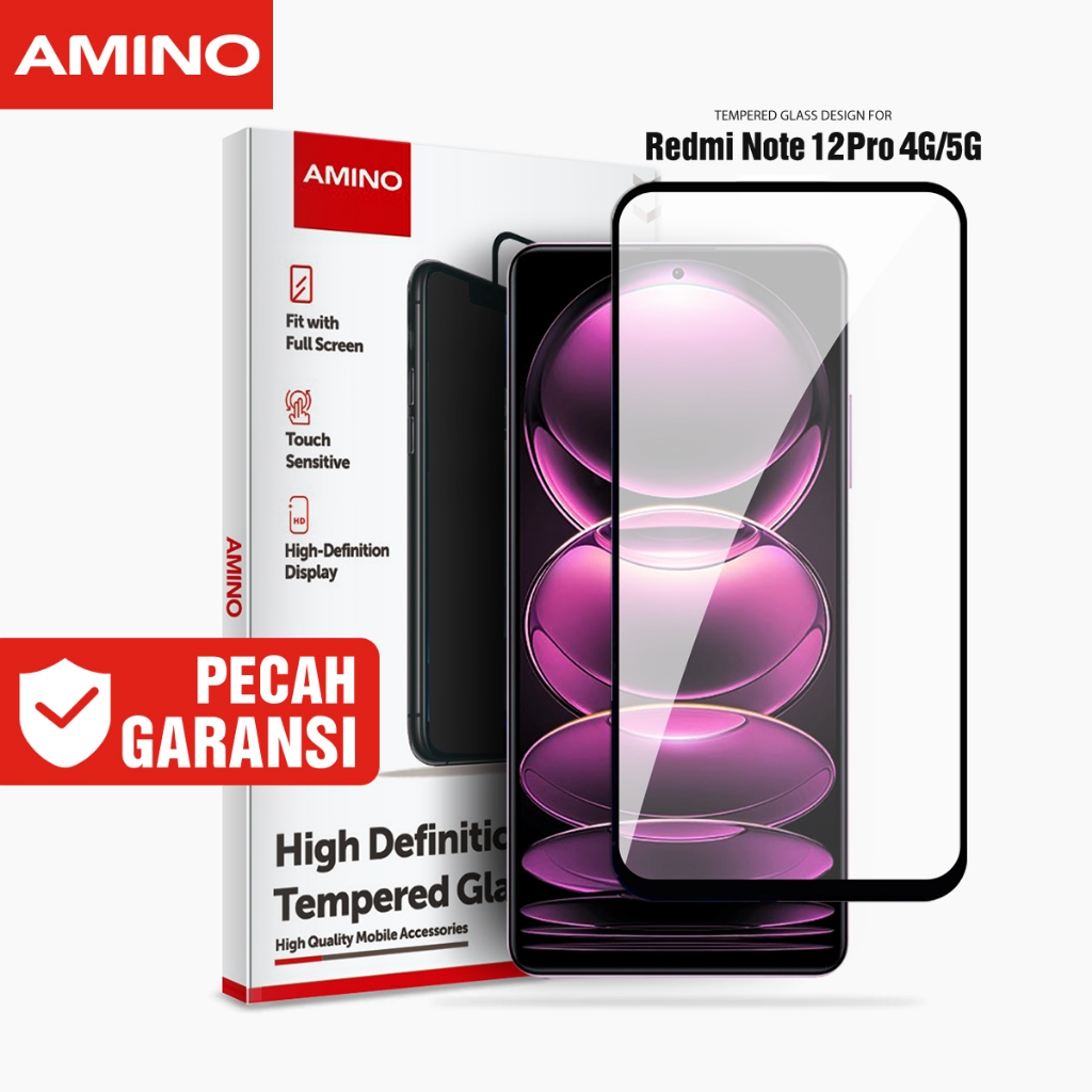 AMINO Tempered Glass 5D Untuk xiaomi Redmi Note 12 Pro 4G / xiaomi Redmi Note 12 Pro 5G 6.67 inch Fu