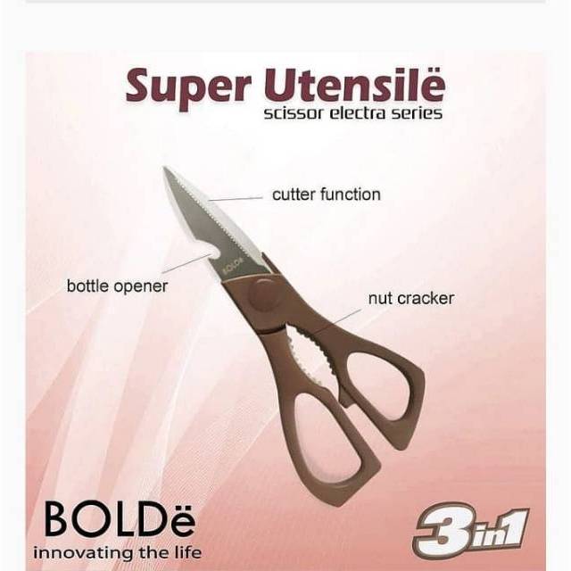BOLDE GUNTING DAPUR BERGERIGI PEMOTONG SUPER UTENSILE SCISSOR
