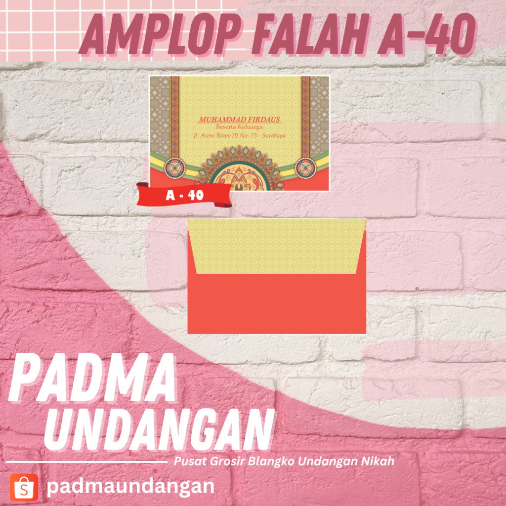 

Amplop Falah A-40 | Pusat Grosir Blangko | PadmaUndangan