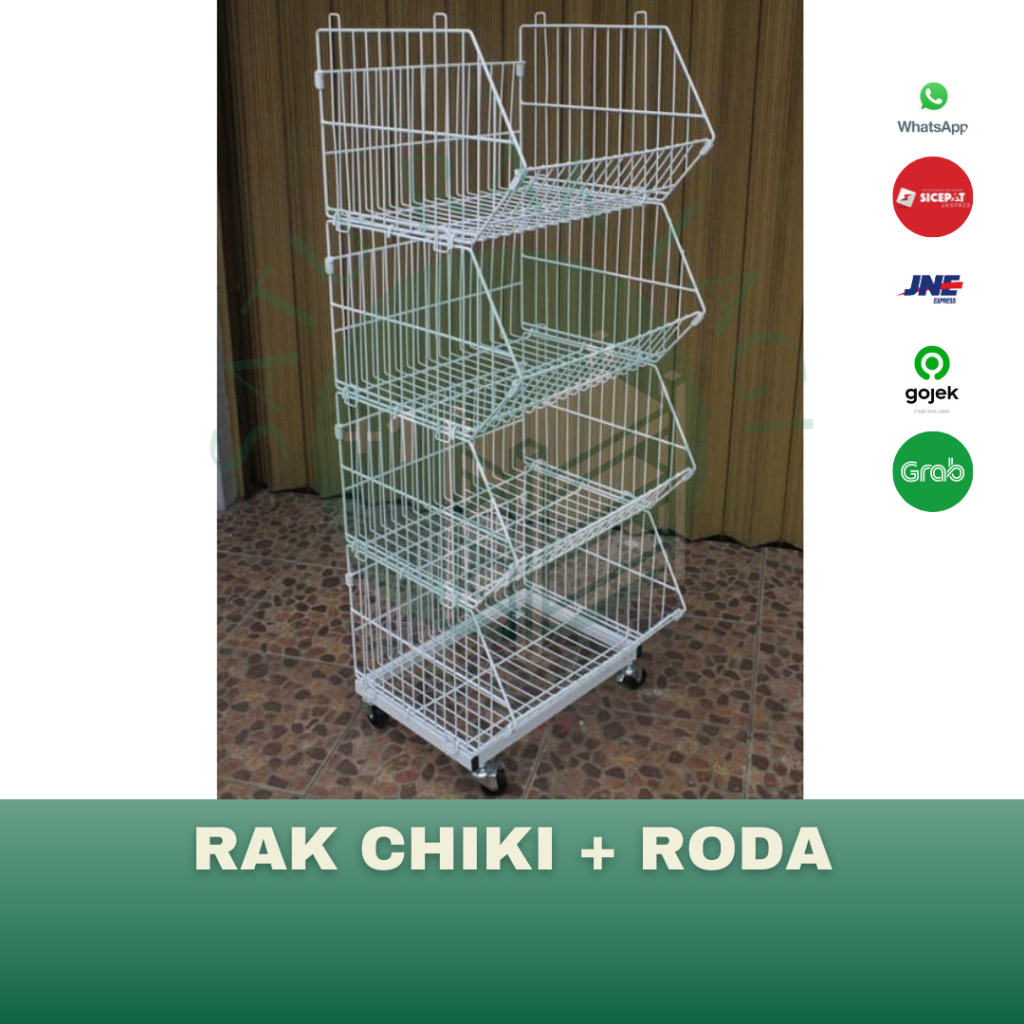 Rak Chiki/Display 4 Susun Serbaguna Pakai Roda / RC 408 NEW STAR