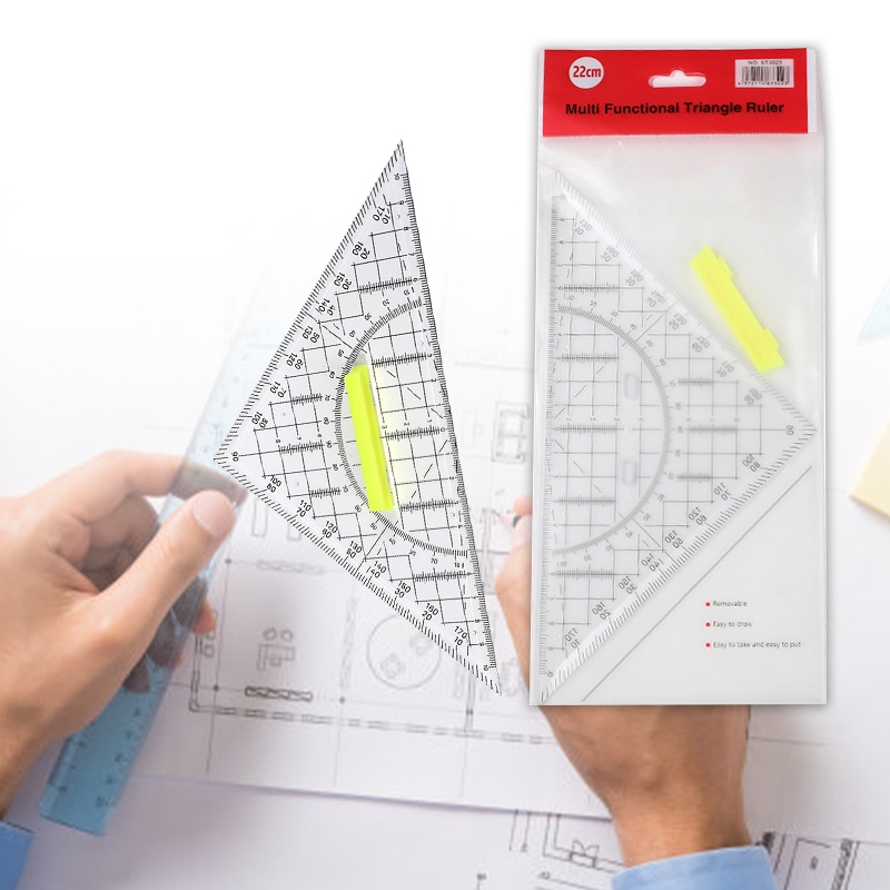 

Penggaris Segitiga Clear Triangle Triangular Ruler Pegangan Rotring 22cm