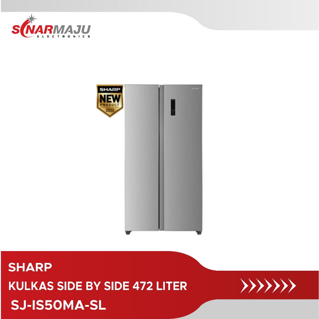 Sharp Kulkas Side by Side 472L SJ-IS50MA-SL Inverter Silver 2 Pintu