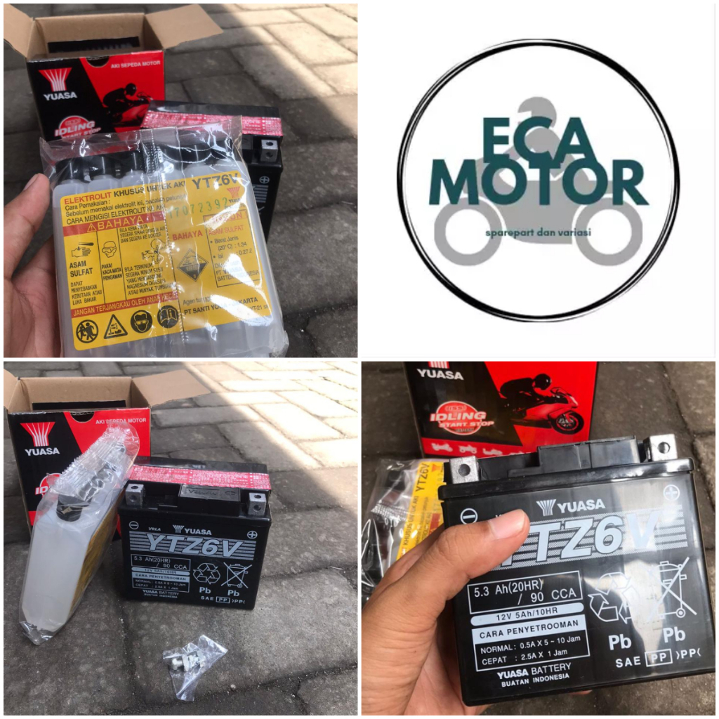 AKI KERING YUASA YTZ6V 12V 5AH || AKI YUASA YTZ6V VARIO 150, VARIO 125, CB150R YUASA YTZ6V 12V 5AH