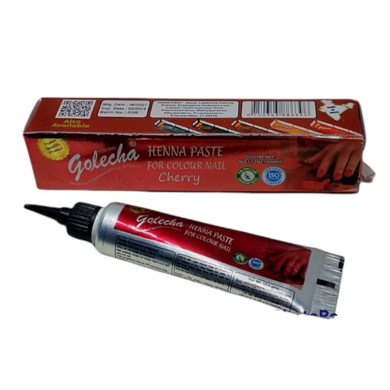 GOLECHA HENNA NAIL KUKU TUBE KUTEK PACAR MUSLIMAH TAHAN LAMA HALAL