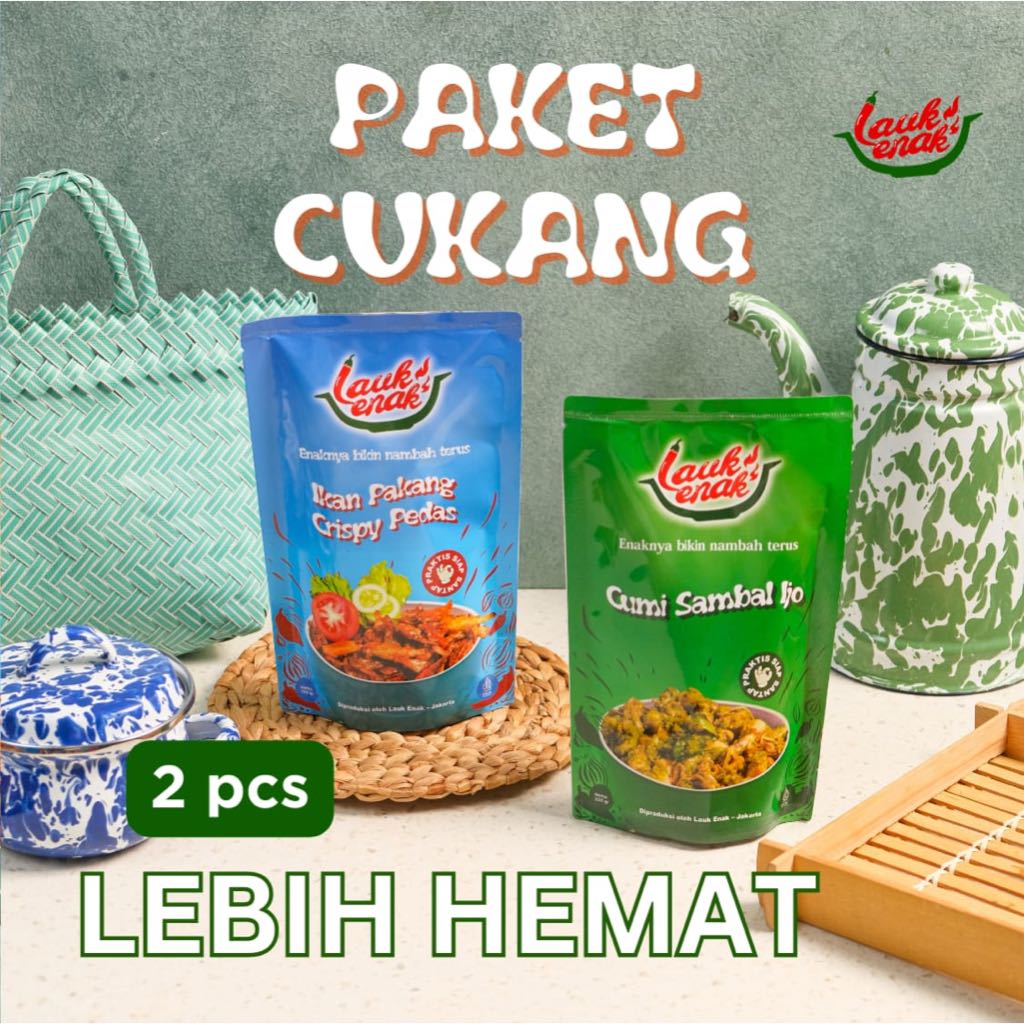 

[Lauk Enak] Paket CUKANG 2 Pcs; Cumi Sambel Ijo & Ikan Pakang Crispy