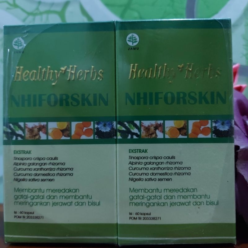 HEALTHYHERBS NHIFORSKIN / MEREDAKAN GATAL-GATAL / MEMBANTU MERINGANKAN JERAWAT DAN BISUL / ISI 60 KA