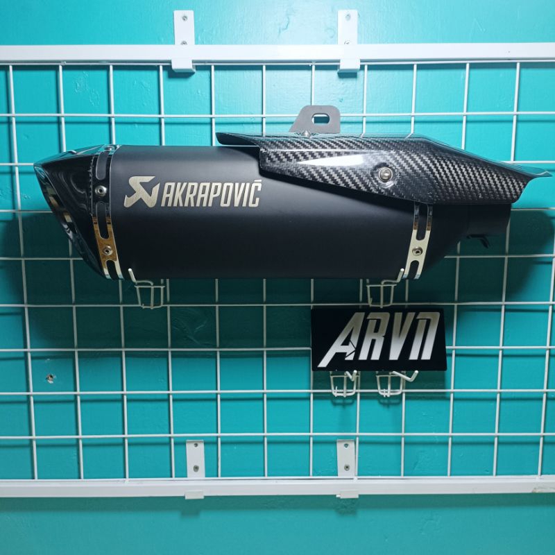 AKRAPOVIC TAMENG KEVLAR ANODIZE HITAM KNALPOT IMPORT