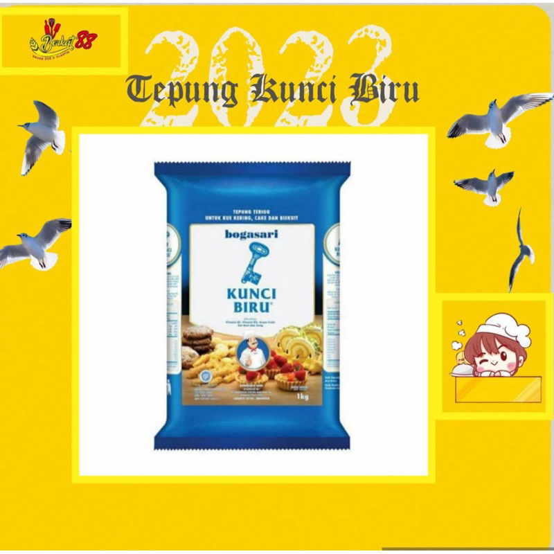 

Tepung Bogasari Kunci Biru 1 kg (Premium)