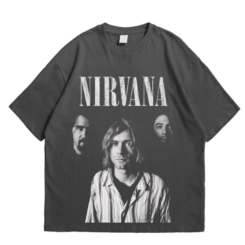 Baju Kaos Oversized Pull&Bear Nirvana T-shirt Band Vintage