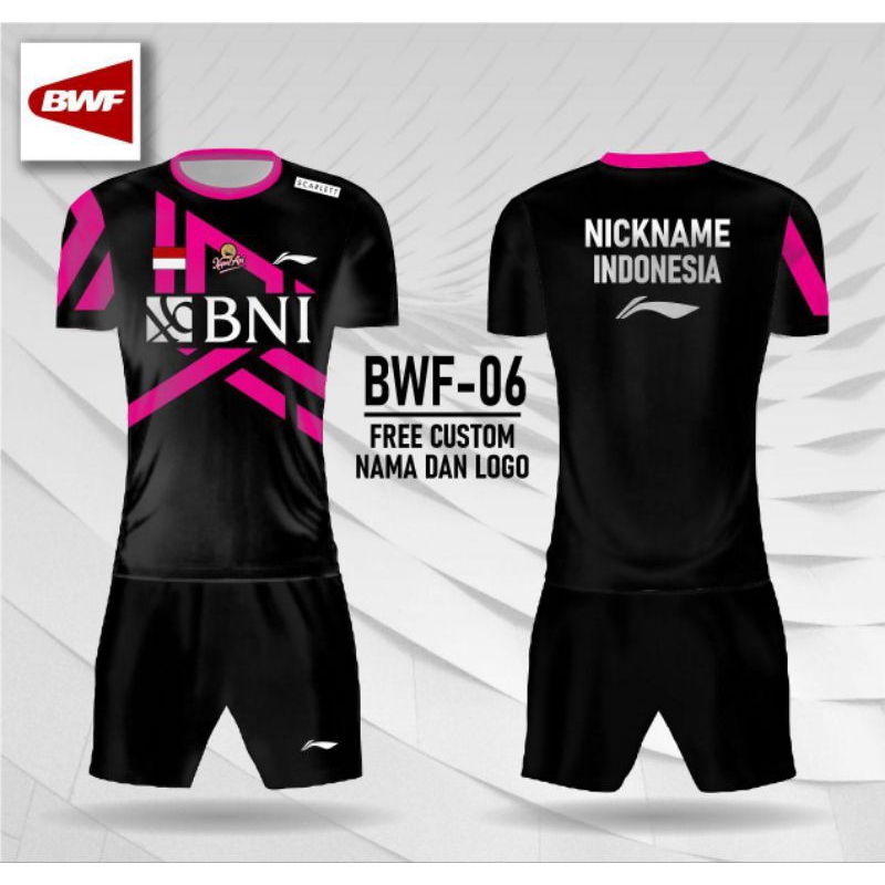 jesey set badminton bwf jersey badminton france open 2023 kaos badminton lining