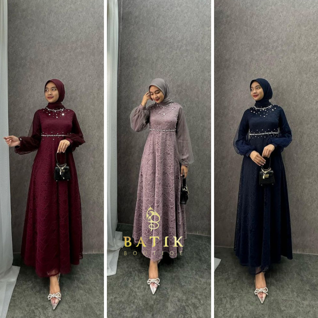 TERMURAH  GAMIS PESTA MEWAH NADINE/ BAJU PESTA MUSLIM / SERAGAMAN BRIDESMAID