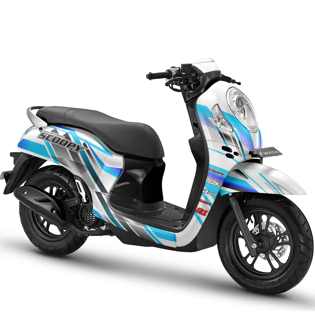 Decal Stiker Sticker Full Body Scoopy FI / FI New / Prestige /2025- Grafis Putih Biru