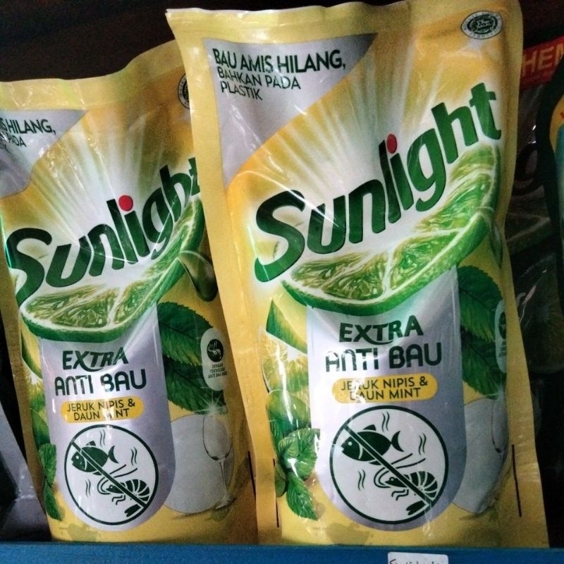 cairan pencuci piring sunlight extra anti bau jeruk nipis dan daun mint 755 ml