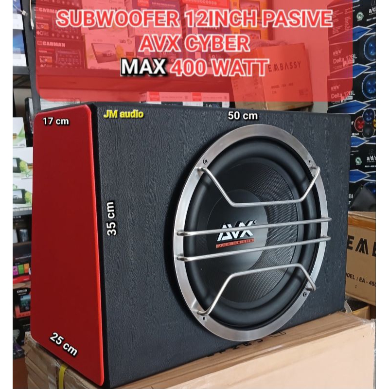 Box Sub + Speaker Sub 12in AVX Cyber AC-1268 Speaker PASIVE, max 350watt Doble Coil