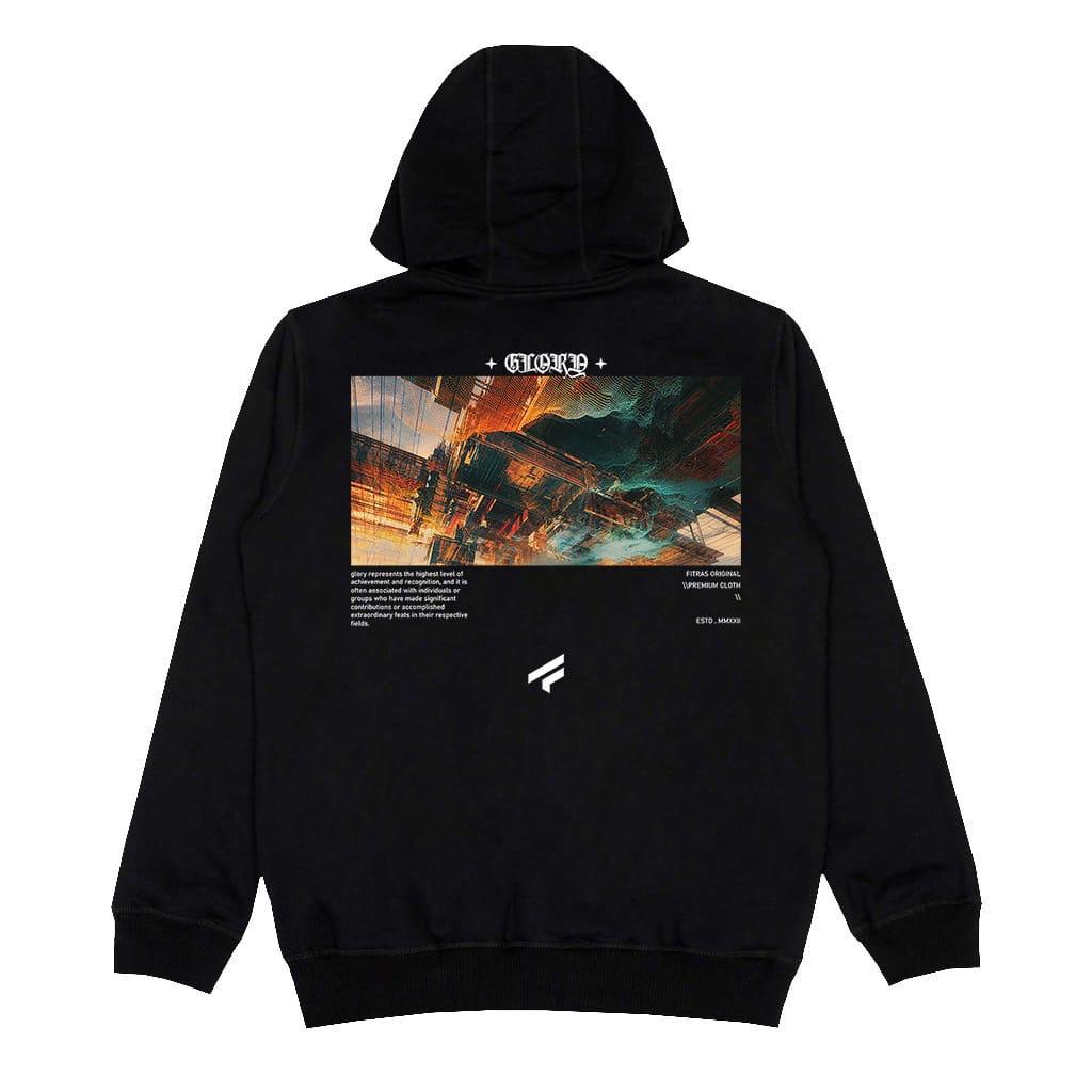 Gps - Hoodie Pria Warna Hitam Motif Glory Hoodie Aesthetic Terbaru