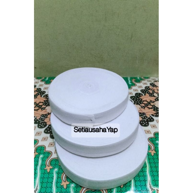 Karet elastis 1" putih/Tali elastis/Karet kolor elastis