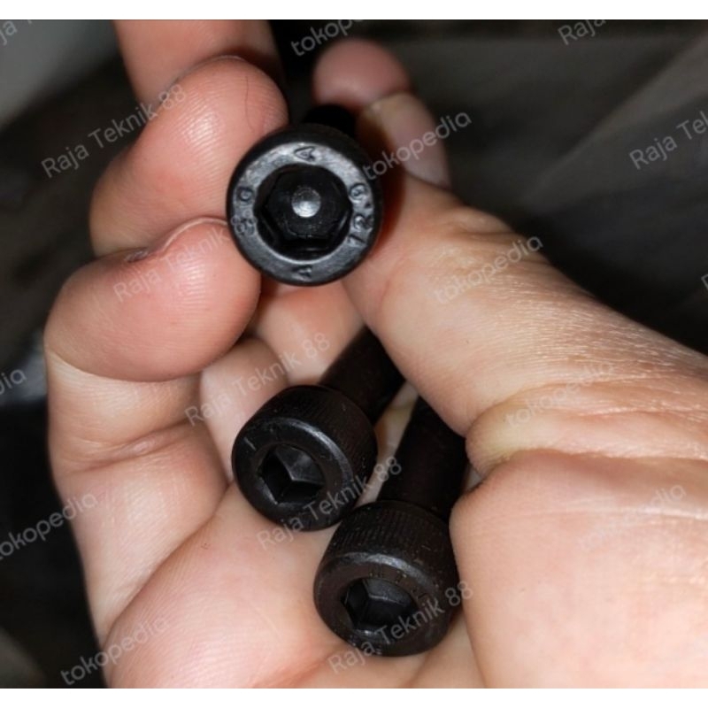 baut L baja drat halus m8x30 kunci 12 baja 12.9