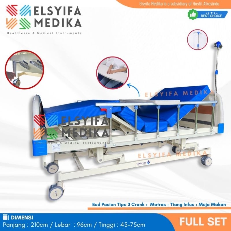 SEWA BED PASIEN ABS 3 CRANK - RENTAL TEMPAT TIDUR RUMAH SAKIT 3 ENGKOL