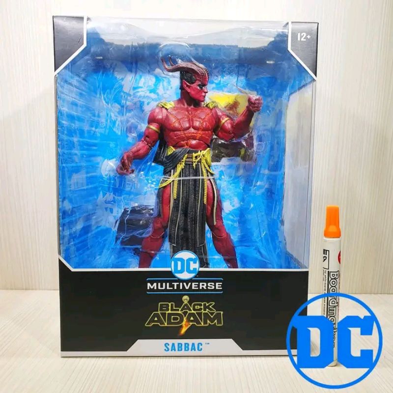 mainan action figuremcfarlane sabbacblack adam villains
tinggi sekitar 9 inch
dc multiverse
artikula