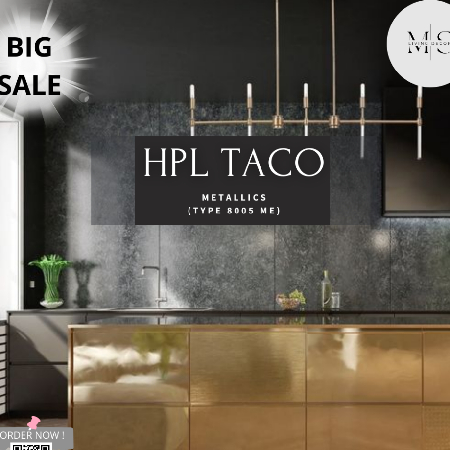 Taco HPL Ultimate Pattern - Type Gold Mirror (Pelapis Furniture)