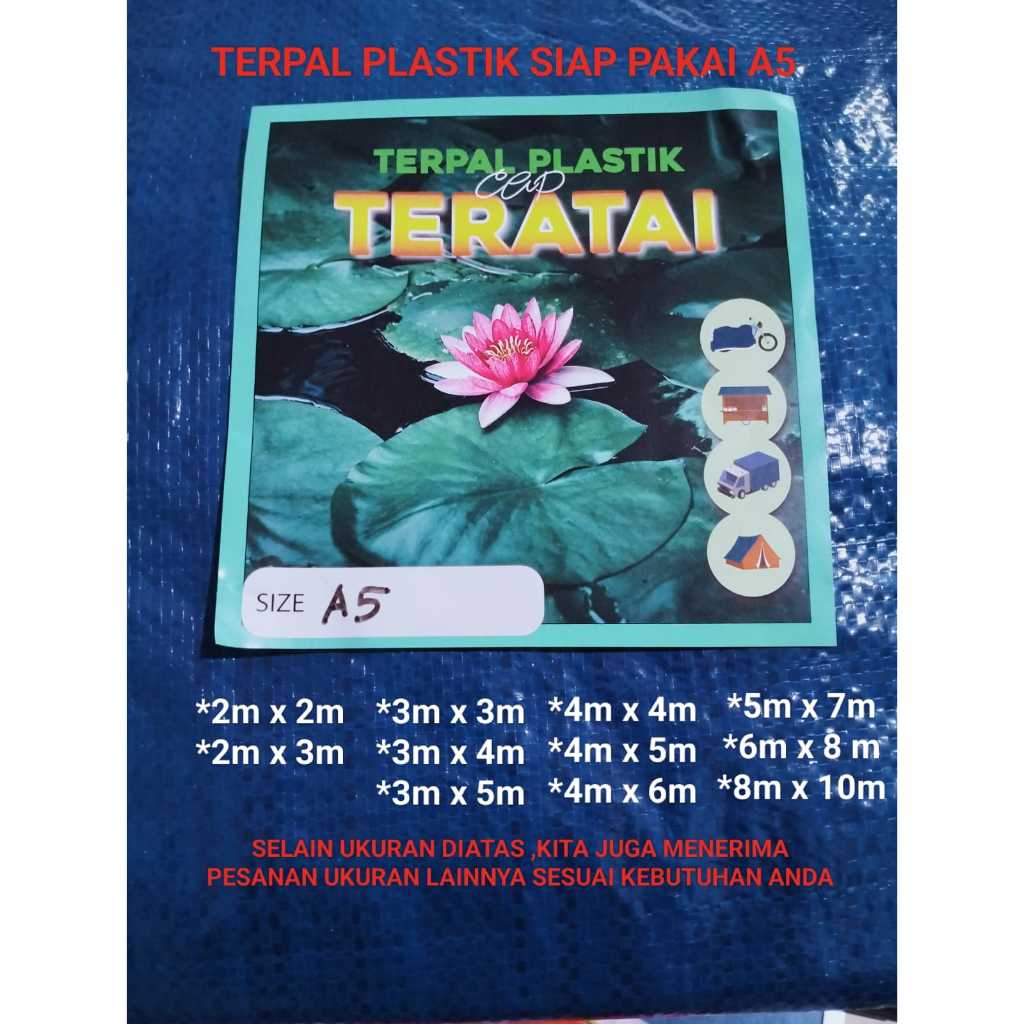 TERPAL PLASTIK A5 UKURAN 4meter x 6 meter/ terpal jadi / terpal tenda / terpal kolam