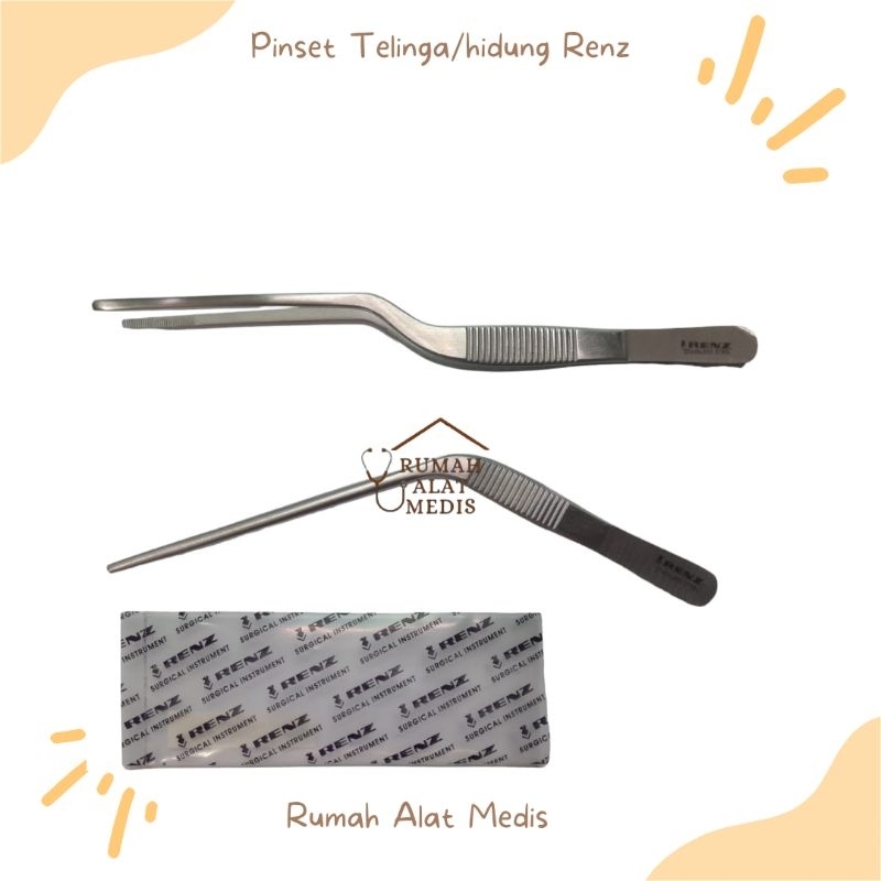RENZ Pinset Bayonet Hidung / Telinga / Dressing Forcep / Pinset Bayonet Hidung / Pinset Telinga