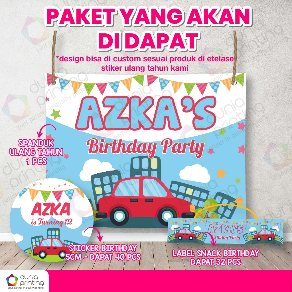 

Paket Combo Birthday / Sticker ulang tahun + label snack + spanduk ulang tahun