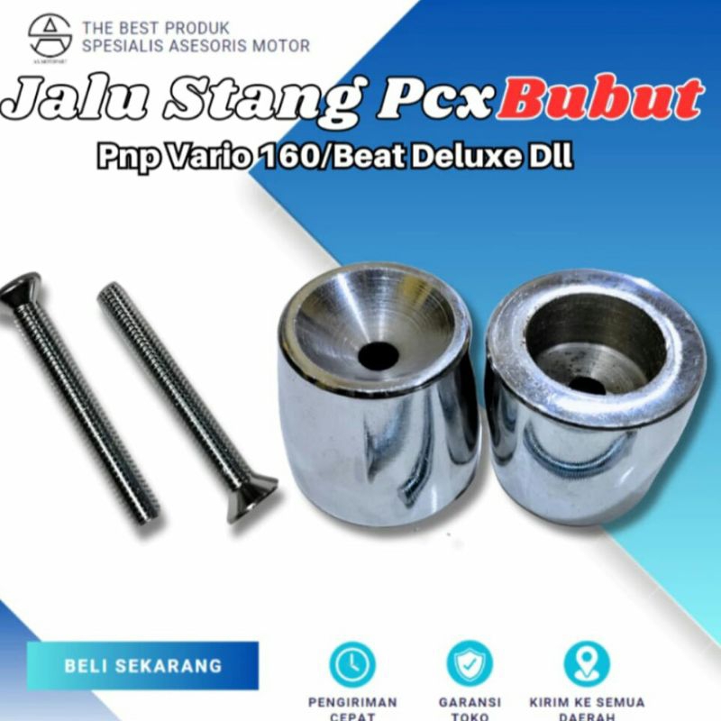 Jalu stang bubut Vario 160 Beat deluxe Genio Besi sepasang JALU STANG PCX