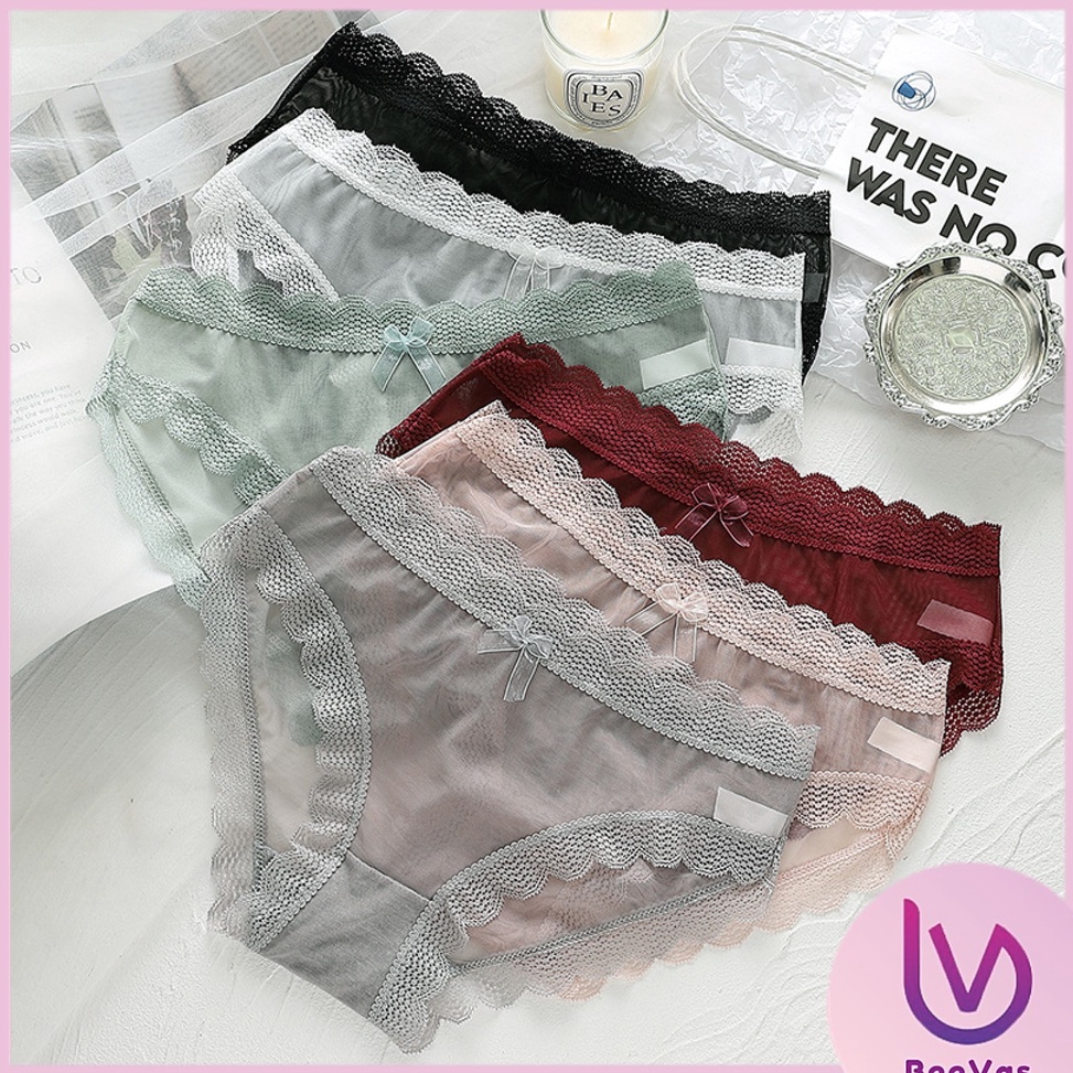 Swip up BVID CD1236 Celana Dalam Wanita Seksi CD Transparan Renda Brukat Sexy Kolor Panties