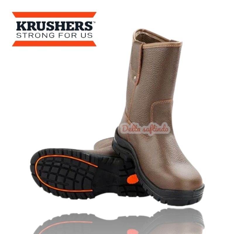 Krushers Texas Sepatu Safety Krushers Texas Brown Coklat Original Safety Shoes Krushers Asli