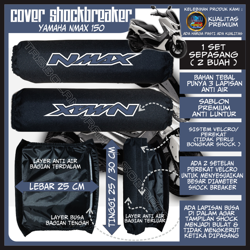 [NEW] SARUNG PELINDUNG PENUTUP COVER SOKBREKER SHOCK BREAKER BELAKANG MOTOR YAMAHA NMAX OLD ANTI AIR