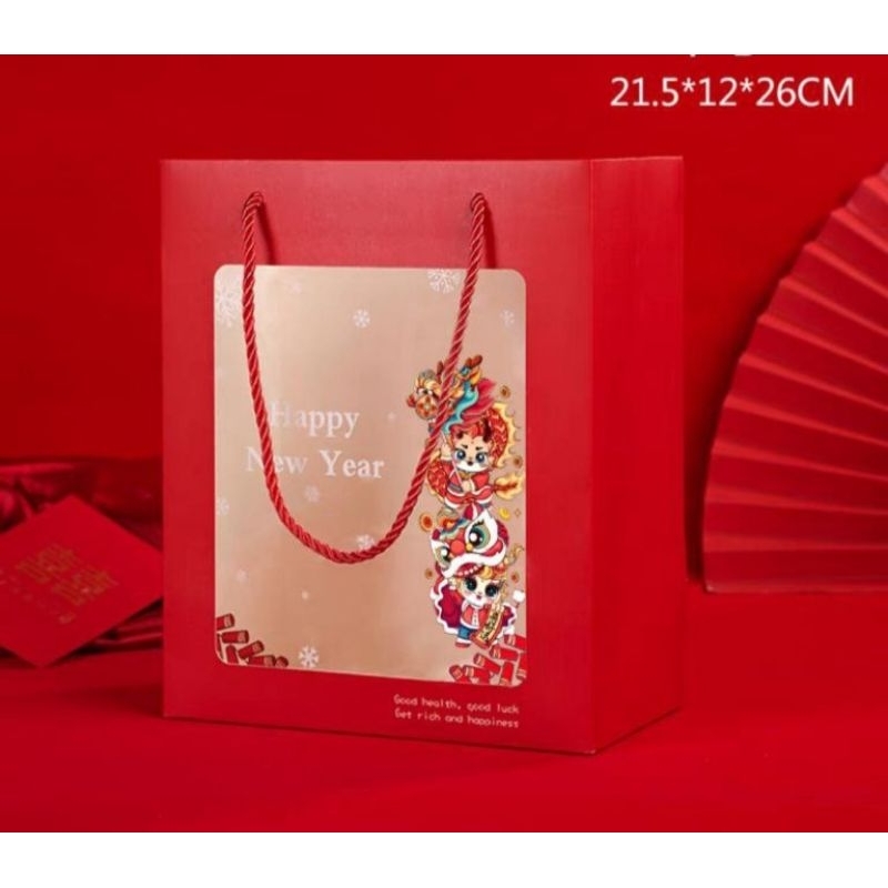 

paper bag imlek / goodie bag mika imlek / cny sincia chinese new year tebal mewah premium