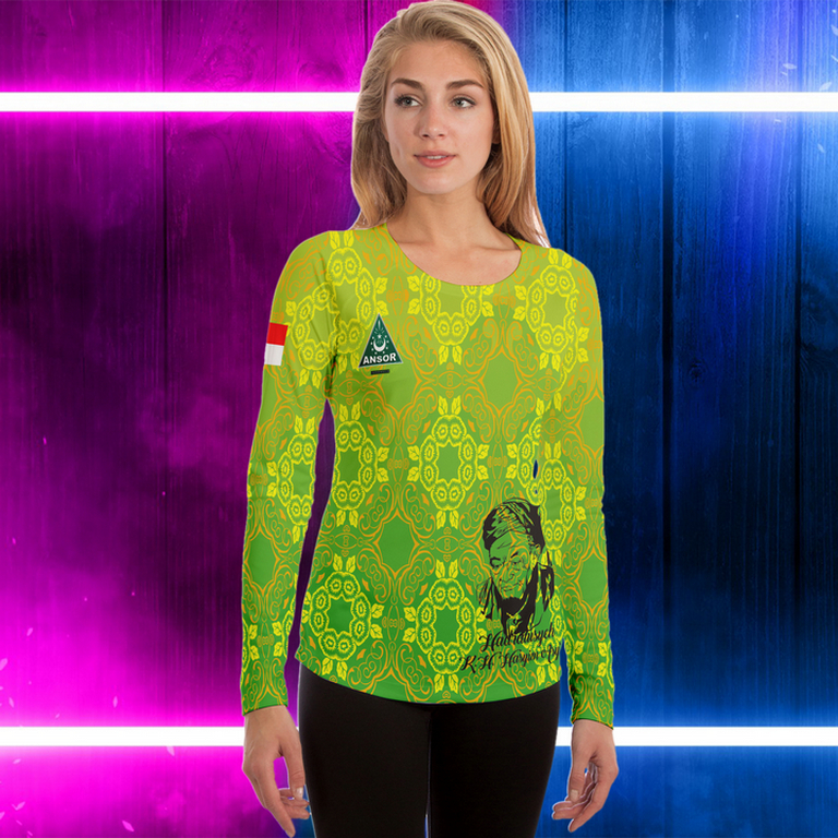 kaos tangan panjang wanita baju banser kaos GP ansor Fullprint 3D terbaru 2024