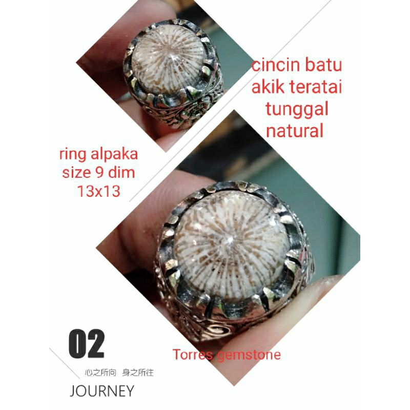cincin batu akik teratai tunggal natural 08