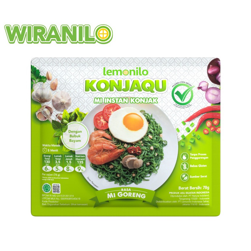New event Lemonilo Konjaqu Mie Instan konjak Mie Goreng DIET KETO Shirataki Bayam Gluten free