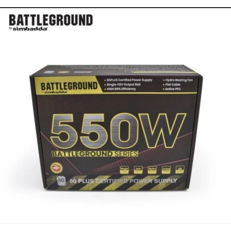 PSU SIMBADDA BATTLEGROUND 550W 80+ BRONZE / POWER SUPPLY 500WATT 80 PLUS