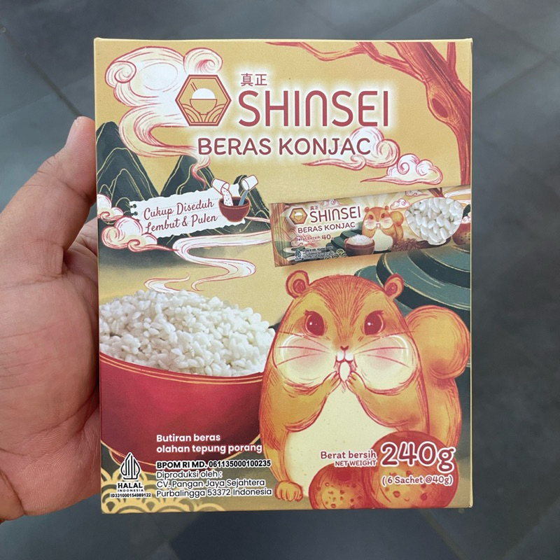 

Shinsei Konjac Rice- BOX ( sachet ISI 6)/ Beras Shirataki/ Beras Diet-Rendah Kalori-Rendah Gula/ Beras Instan/ Beras Porang