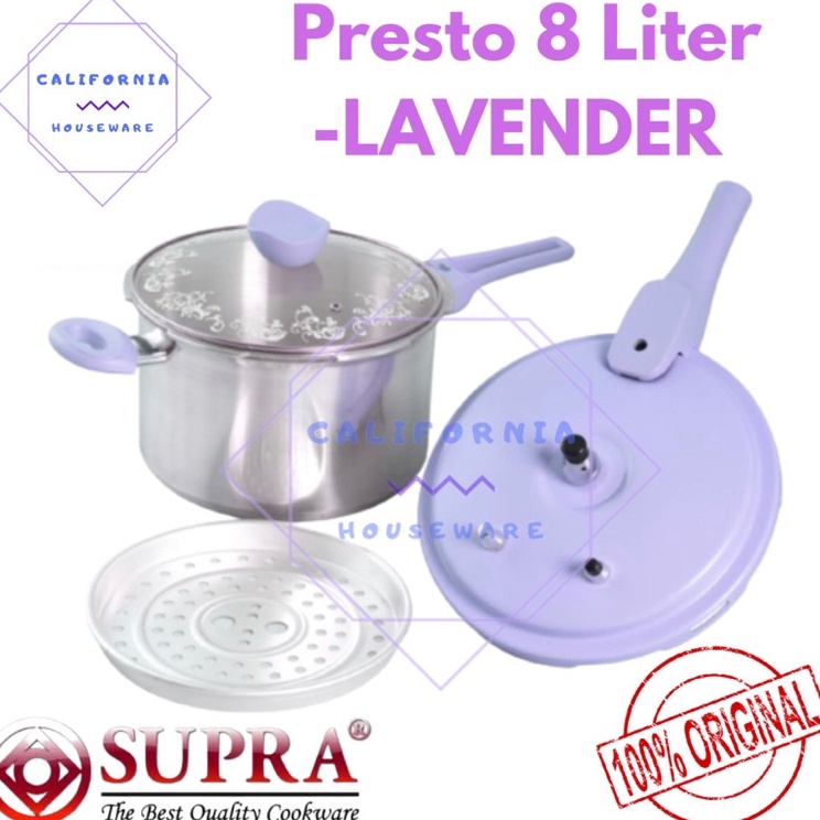 Presto 8 Liter SUPRA  Panci Presto 8 Liter SUPRA  Tutup Kaca