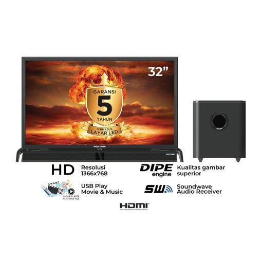 LED TV Polytron PLD 32BV1558 - Digital TV Cinemax Soundbar 32″