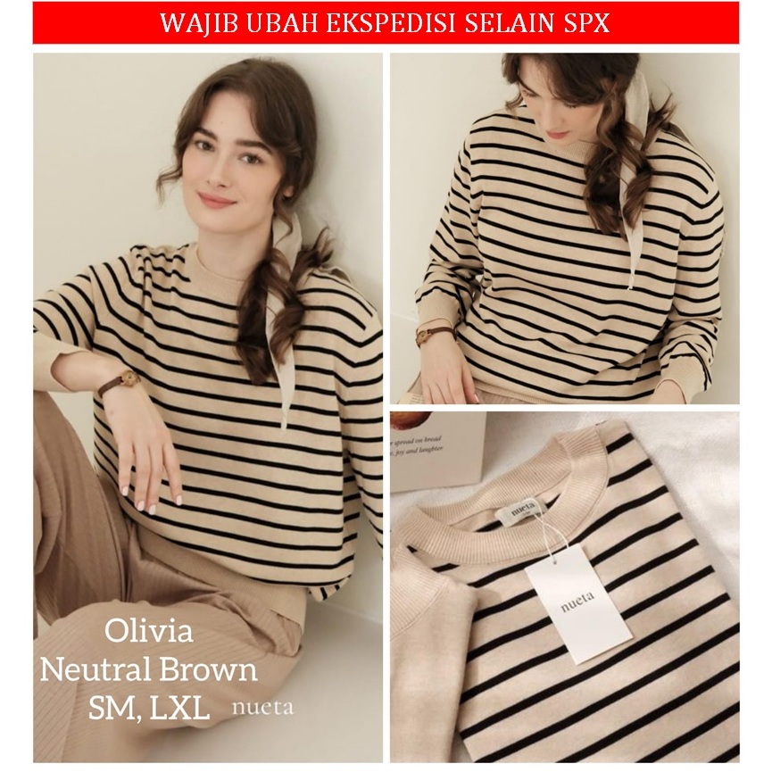 [SOLD] Olivia Knit Top by Hijab Nueta Misori Audrey Adriana Blanc et Noir Hoodie Sweater Ponya Cardi