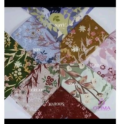 HIJAB SEGIEMPAT MOTIF (motif random) AZAHRA LOGO