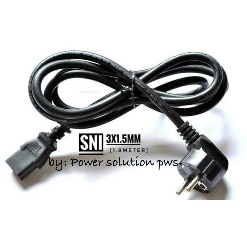 Kabel Power Ac-Cpu 5M 5 Meter SNI SUCOFINDO Tebal 3x 1.5mm 16A-250V / 300V Cable Server Ups Mining