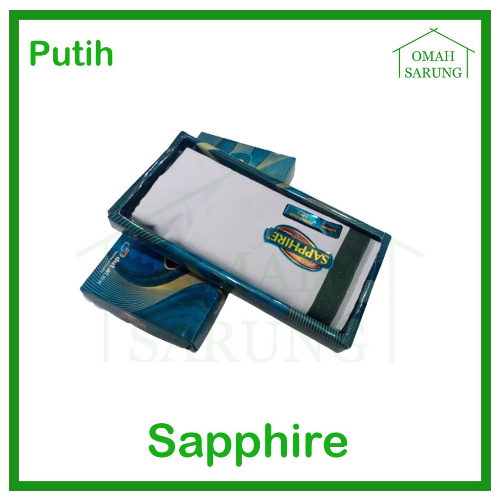 Sarung Tenung Sapphire Polos Warna Dobby PWD Putih Original Premium OMAH SARUNG