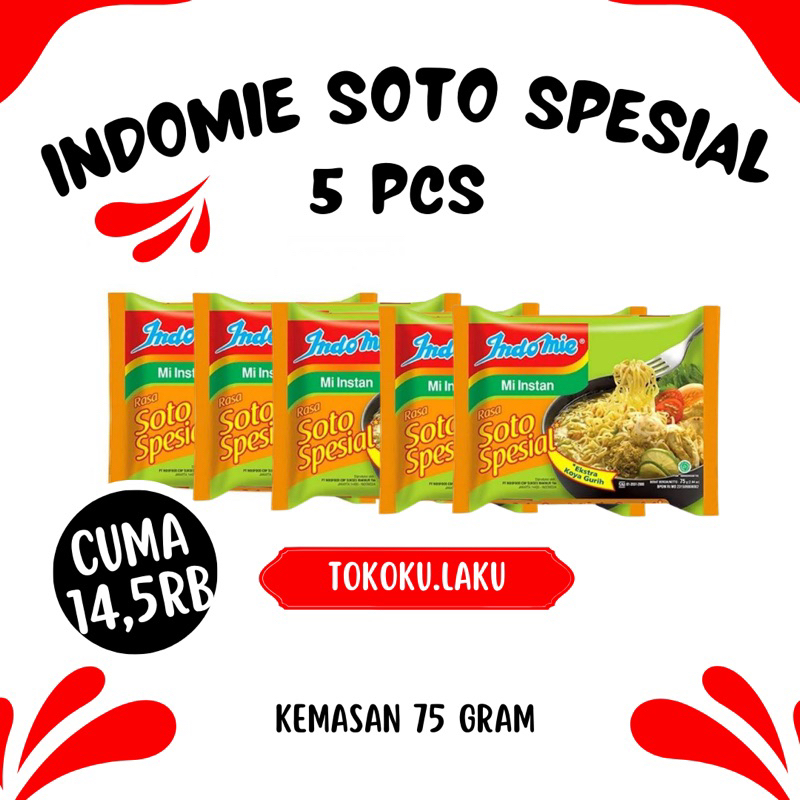 

[BEST DEAL] Indomie Soto Spesial Kemasan 75 gram ISI 5 PCS