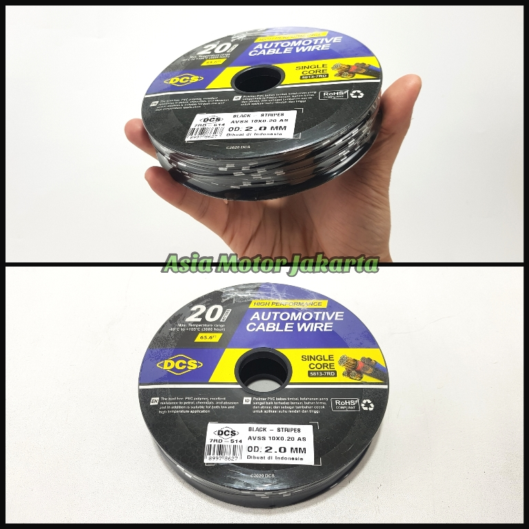 Kabel Lampu Bintik 2mm - Motor Dan Mobil - Panjang 20 Meter