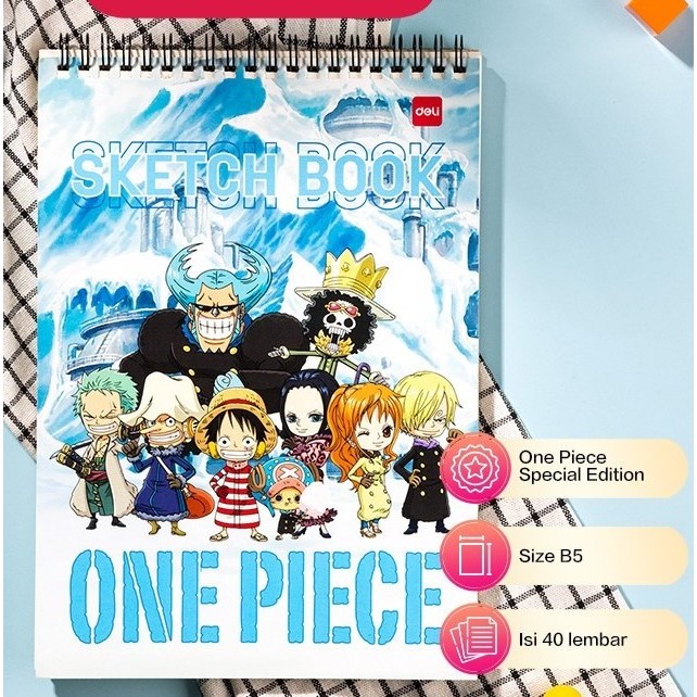 

Sketch Book / Buku Gambar Sketsa Size B5 Vertikal EN011 merk Deli / SERIES ONE PIECE 40 Sheets